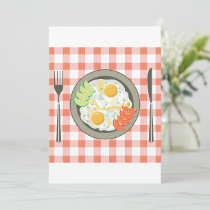 Oeufs Frits Sur Une Plaque Invitations
