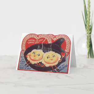 Oeufs frits vintages Carte de voeux Saint-Valentin