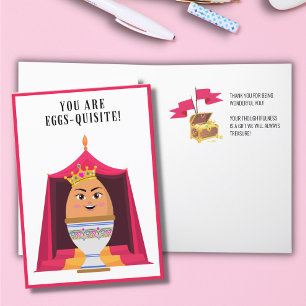 Oeufs mignons, Carte de remerciements délicieuse