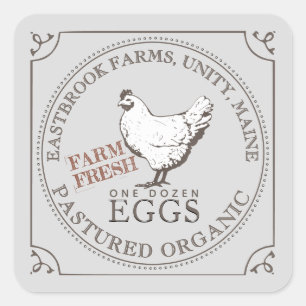OEUFS PASTURÉS FRAIS DE LA FERME OEUFS ÉTIQUETTES 