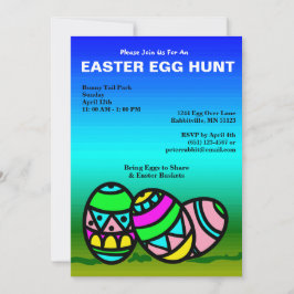 Oeufs peints Invitation Chasse aux oeufs de Pâques