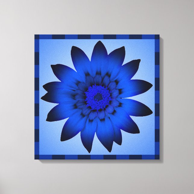 OEuvre à fleurs bleues - Toile enveloppée (Recto)