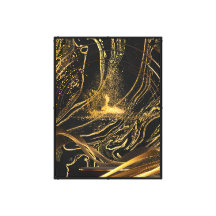 OEuvre Abstraite en toile d'or