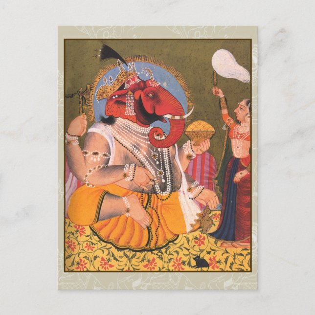 Oeuvre colorée de Ganesh sur cartes (Devant)