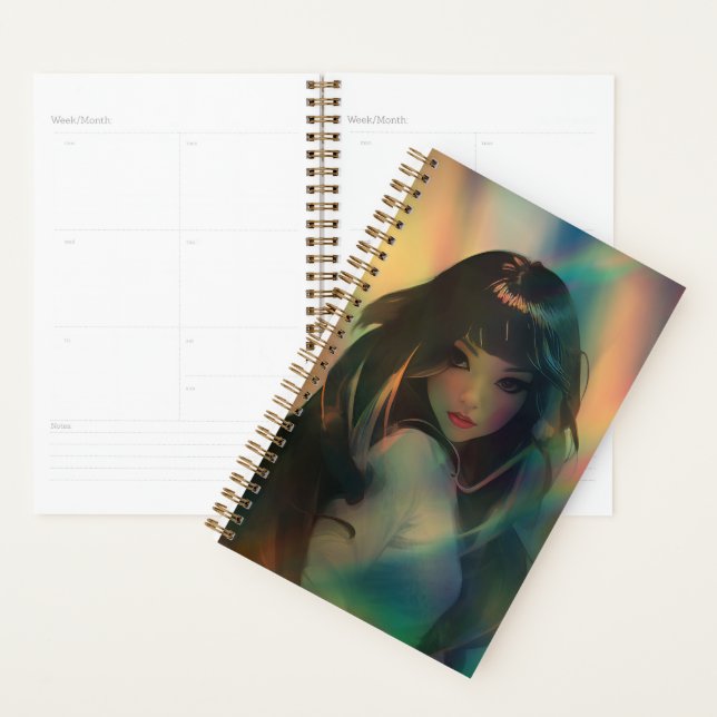Oeuvre d'Anime Girl entourée de Rainbow Light (Devant avec enveloppe)