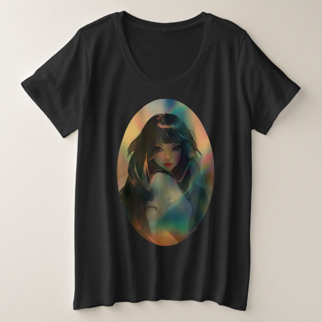 Oeuvre d'Anime Girl entourée de Rainbow Light (Design devant)