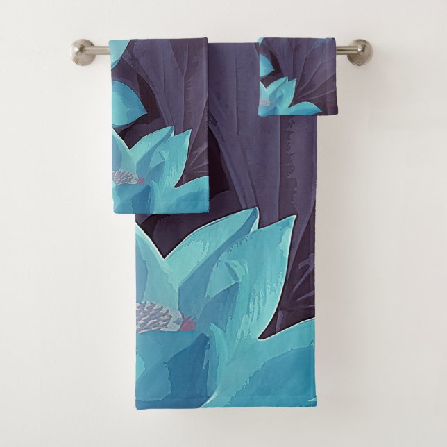 OEuvre d'art acrylique de Lotus Bleu| (En situation)