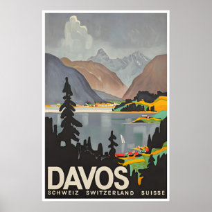 Œuvre d'art de Davos Suisse Affiche Cadeau d'impre