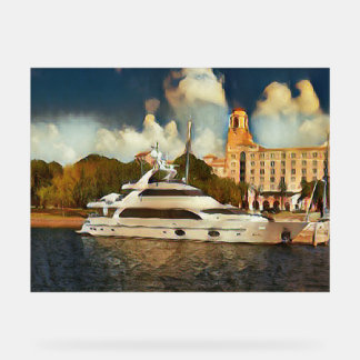 Œuvre d'art de yacht de luxe sur le mur Scène côti