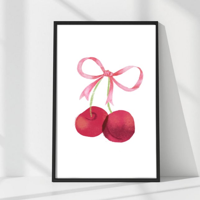 Œuvre d'art murale Cherry & Bow – Affiche 8x12 (Mix & match sizes: Cherry & Bow wall art in 24x36, 16x24, 12x18, 8x12 & 4x6.)