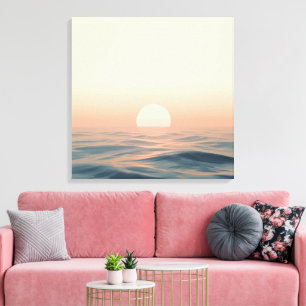 Œuvre d'art murale de coucher de soleil – Toile de