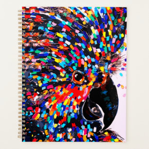 Œuvre d'art murale d'oiseau tropical vibrant dans