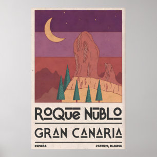 Œuvre d'art murale Roque Nublo, Affiche de voyage