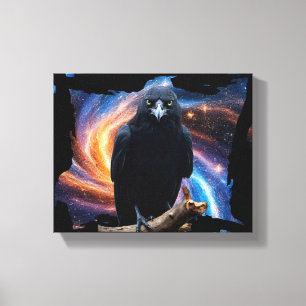 Œuvre d'art sur toile de corbeau sauvage