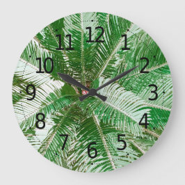 Oeuvre Feuille simple et verte | Horloge murale