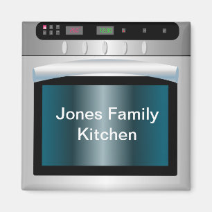 Ofengraphik mit personalisiertem Text Magnet