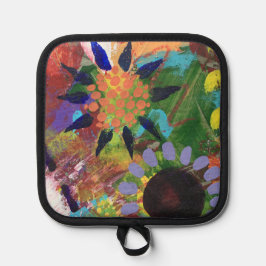 Ofenhalter und Pot-Inhaber in Abstrakten Blume Topflappen