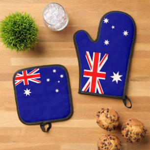 Ofenhandschuh und Topflappen, australische Flagge & Topflappen-Set