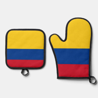 Ofenhandschuh und Topflappen, Flagge Kolumbiens & Topflappen-Set
