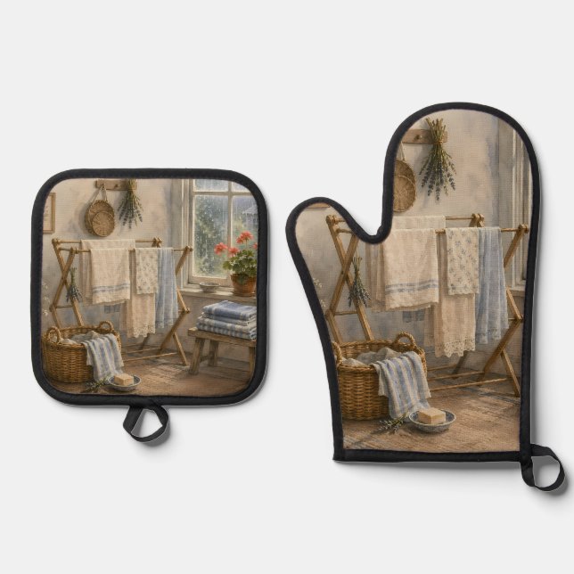 Ofenhandschuh und Topflappen & Topflappen-Set (Vorderseite)