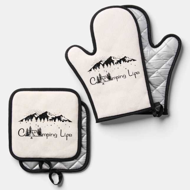 Ofenhandschuhe & Topflappen Set (Vorderseite/Rückseite)
