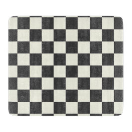 Off Black and Off White Checkerboard Schneidebrett