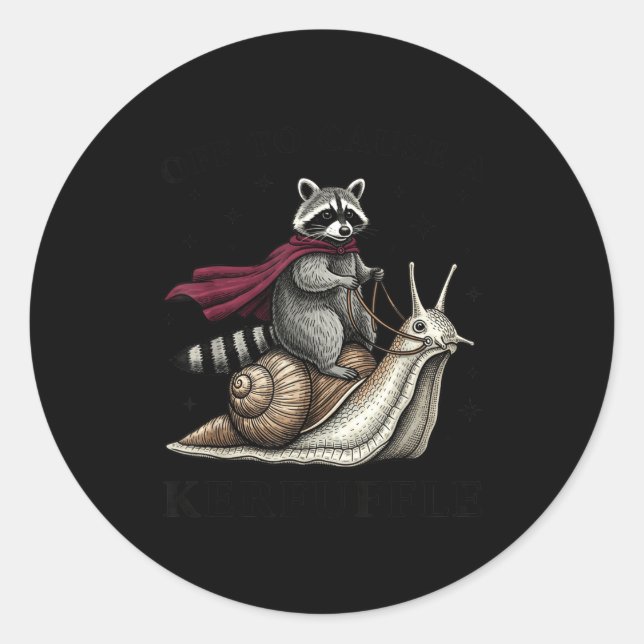 Off Cause Kerfuffle Waschbär Meme Runder Aufkleber (Vorderseite)