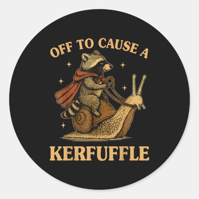 Off Cause Kerfuffle Waschbär Weirdcore Runder Aufkleber (Vorderseite)