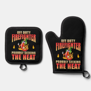 Off-Duty Firefighter-Chili mit Stolz nach Wärme su Ofenhandschuh & Topflappen-Set
