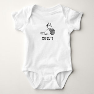 Off Duty Lazy Cat - Niedliche und lustig gelangwei Baby Strampler