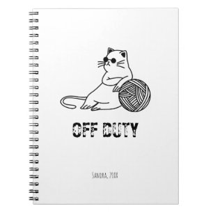 Off Duty Lazy Cat - Niedliche und lustig gelangwei Notizblock