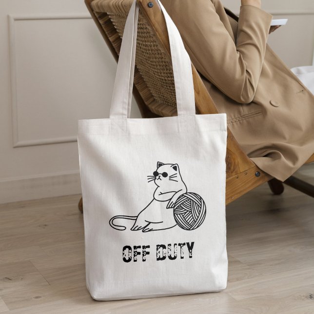 Off Duty Lazy Cat - Niedliche und lustig gelangwei Tasche (Von Creator hochgeladen)