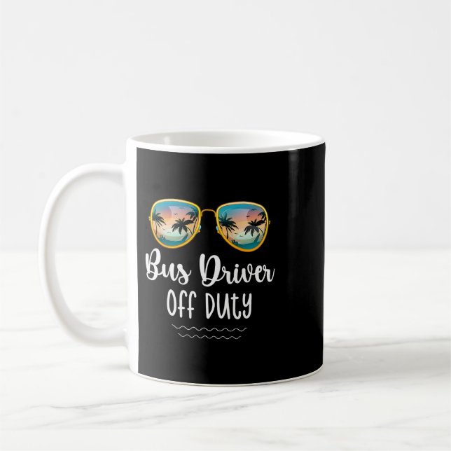Off Duty Yellow School Bus Fahrer Beach Summer Tri Kaffeetasse (Links)
