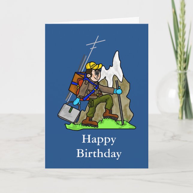 Off Grid Birthday Card für Wandern, Bergsteiger Karte (Vorderseite)