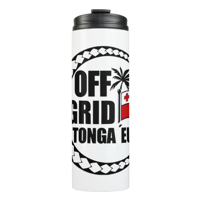 Off Grid Tonga Eua Lebensstil Thermosbecher (Vorderseite)