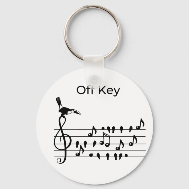 Off Key, Toucan, der Singvögel verbindet Schlüsselanhänger (Vorderseite)