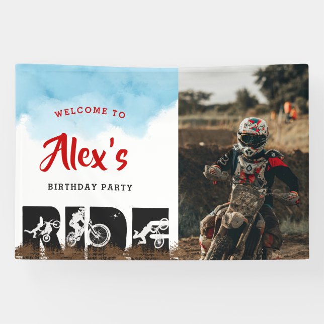 Off Road Adventure Dirtbike Motocross Empfang Banner (Horizontal)