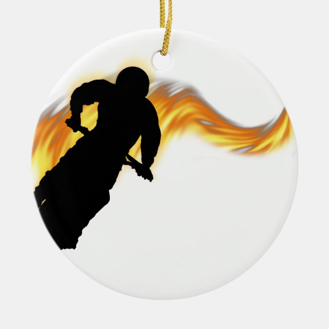 Off Road Dirt Bike mit Flammen Keramikornament (Vorne)