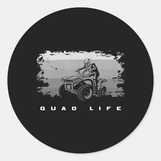 Off Road Quad Atv Off Road Quad Atv Runder Aufkleber (Vorderseite)