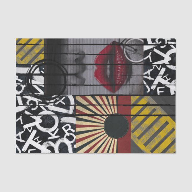 Off Street-Collage von Edward Martin Seidenpapier (Vorderseite)