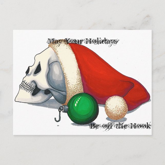 Off the Hook Holiday Cards Feiertagspostkarte (Vorderseite)