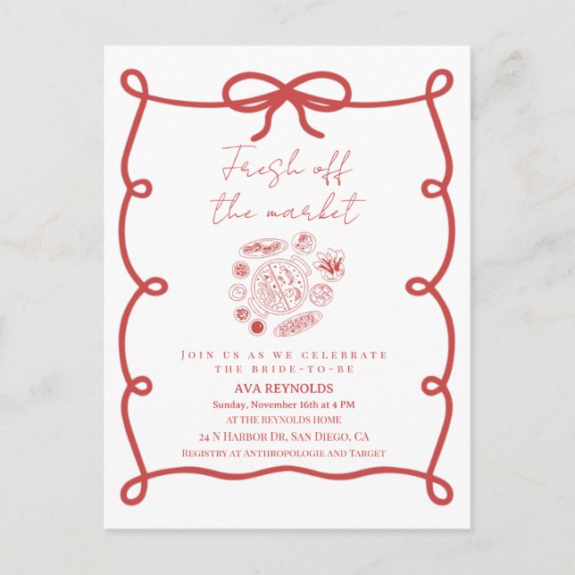 Off The Market Bridal Shower Invitation Template (Devant)