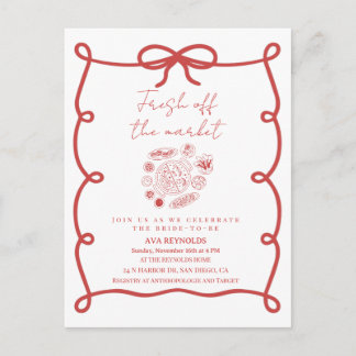 Off The Market Bridal Shower Invitation Template Einladungspostkarte