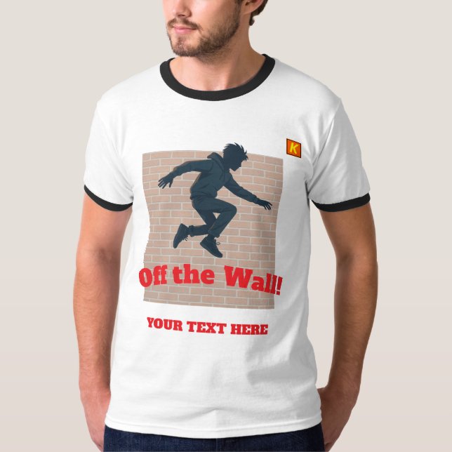 "Off The Wall" T-Shirt mit anpassbarem Namen (Vorderseite)