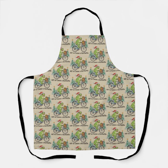 Off To Cause A Kerfuffle Frog Christmas Funny Meme Schürze (Vorderseite)