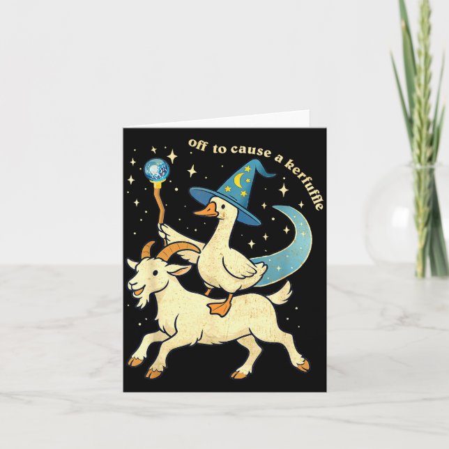 Off To Cause A Kerfuffle Funny Chaotic Weird Anima Karte (Vorderseite)