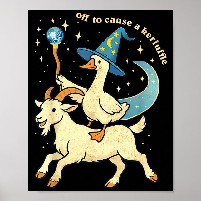 Off To Cause A Kerfuffle Funny Chaotic Weird Anima Poster (Vorne)