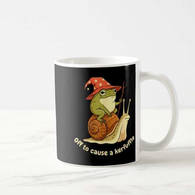 Off To Cause A Kerfuffle Funny Cowboy Frog Meme  Kaffeetasse (Rechts)