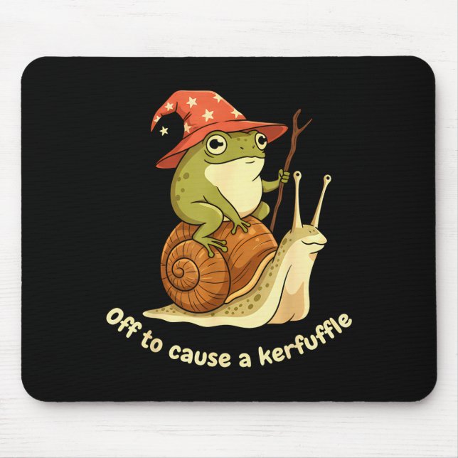 Off To Cause A Kerfuffle Funny Cowboy Frog Meme  Mousepad (Vorne)