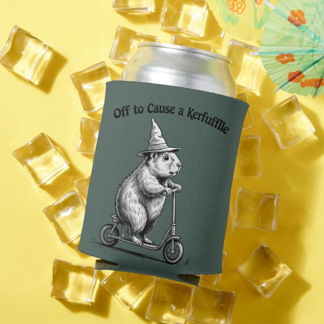 Off To Cause A Kerfuffle Funny Groundhog Scooter  Dosenkühler (In Situ Sommer)